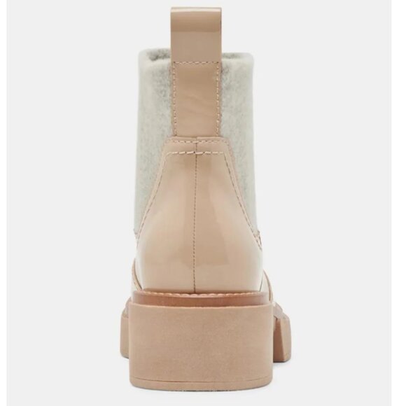 NEW DOLCE VITA Patent Leather Wide Saline H2o Booties in dune for women 925 3t2 - Picture 10 of 11